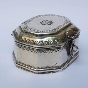 Islamic Silver Spice Myrrh Box With Latch Clasp And Lock Ring Antique circa 1910
