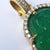 Carved Chinese Jade Buddha Pendant In 10k Gold And Diamond Setting Vintage circa 1980's