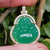 Carved Chinese Jade Buddha Pendant In 10k Gold And Diamond Setting Vintage circa 1980's