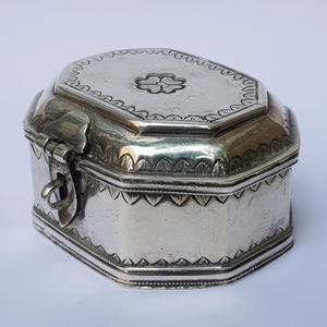 Islamic Silver Spice Myrrh Box With Latch Clasp And Lock Ring Antique circa 1910
