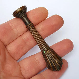 Bronze Skinned Ornate Fluted Handle Desk Seal Letter 'A' Intaglio Wax Seal Stamp circa 1890