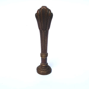 Bronze Skinned Ornate Fluted Handle Desk Seal Letter 'A' Intaglio Wax Seal Stamp circa 1890
