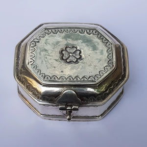 Islamic Silver Spice Myrrh Box With Latch Clasp And Lock Ring Antique circa 1910