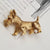 9k Gold Ruby Eye Set Scottish Terrier Dog Brooch Vintage London circa 1965