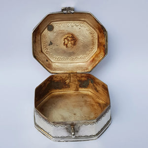 Islamic Silver Spice Myrrh Box With Latch Clasp And Lock Ring Antique circa 1910