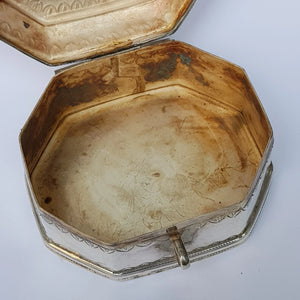 Islamic Silver Spice Myrrh Box With Latch Clasp And Lock Ring Antique circa 1910