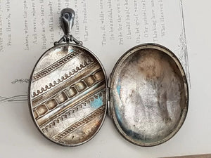 Sterling Silver Aesthetic Movement Ornate Locket Antique Edwardian circa 1905