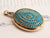 18k Gold Turquoise Set Picture Locket Back Etruscan Style Pendant Antique Sheffield circa 1880s