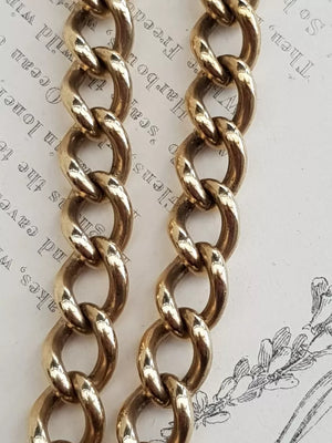 9k Gold Curb Link Bracelet With Heart Clasp Georg Jensen Vintage London circa 1970's