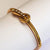 18k Gold Diamond Comet Tail Through Horse Shoe Bangle Antique Victorian circa 1880