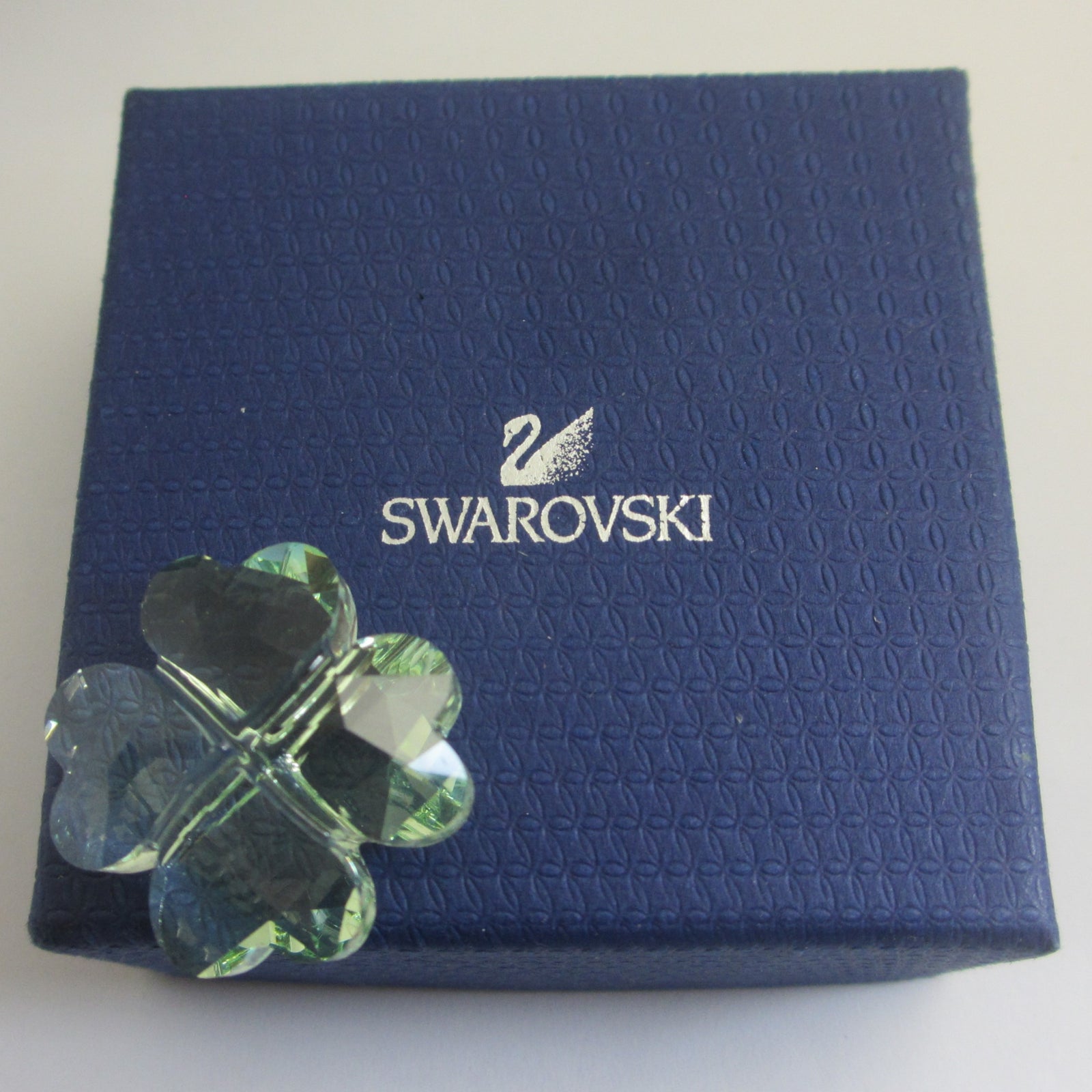 Good Luck Lucky You Shamrock Swarovski Crystal Vintage c2000 Original Box