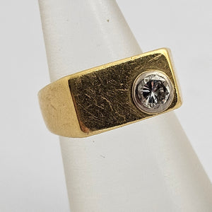 0.25ct Diamond 18k Gold Ring Vintage c1950 Size UK F+