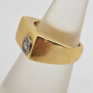 0.25ct Diamond 18k Gold Ring Vintage c1950 Size UK F+