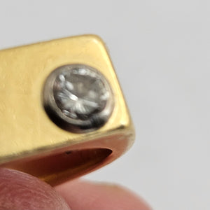 0.25ct Diamond 18k Gold Ring Vintage c1950 Size UK F+