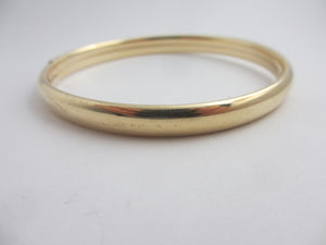 Plain 14k Gold Bangle Bracelet Vintage c1980