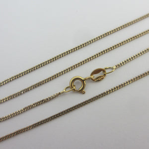 18k Gold Curb Link Chain Necklace 46.8cm / 18.4" Vintage c1980