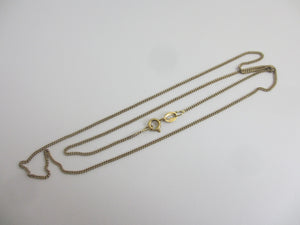 18k Gold Curb Link Chain Necklace 46.8cm / 18.4" Vintage c1980