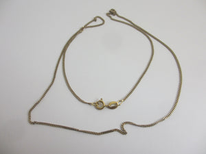 18k Gold Curb Link Chain Necklace 46.8cm / 18.4" Vintage c1980