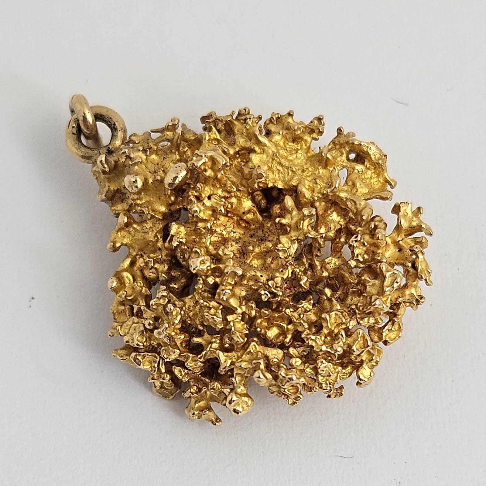 18k Gold Nugget Pendant Vintage c1980