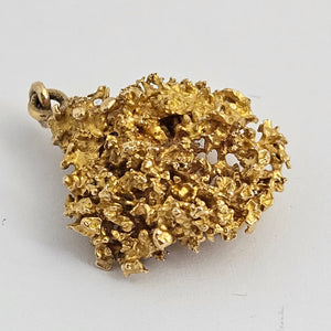 18k Gold Nugget Pendant Vintage c1980
