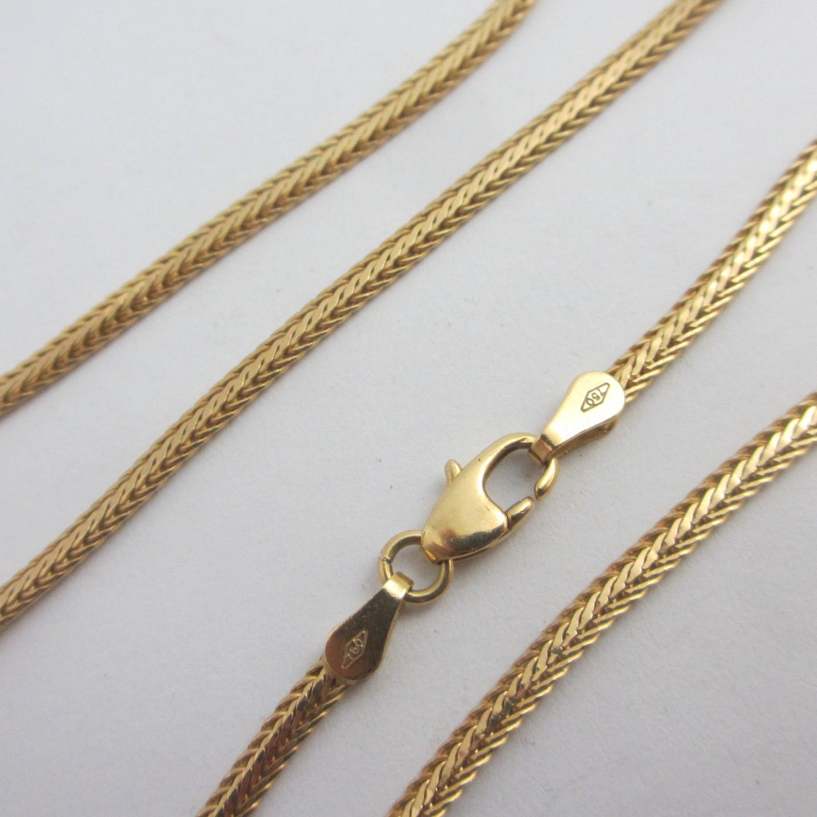 Snake Link 18k Gold Chain Necklace 45.0cm / 17.7" Vintage c1980