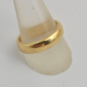 Marriage Wedding Band Ring in 18k Gold Size UK V Vintage Art Deco