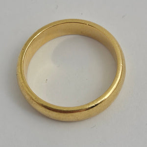 Marriage Wedding Band Ring in 18k Gold Size UK V Vintage Art Deco