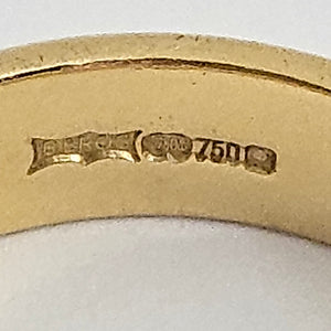 Marriage Wedding Band Ring in 18k Gold Size UK V Vintage Art Deco