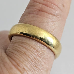 Marriage Wedding Band Ring in 18k Gold Size UK V Vintage Art Deco