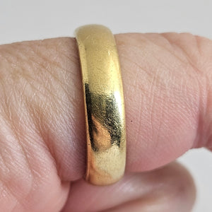 Marriage Wedding Band Ring in 18k Gold Size UK V Vintage Art Deco