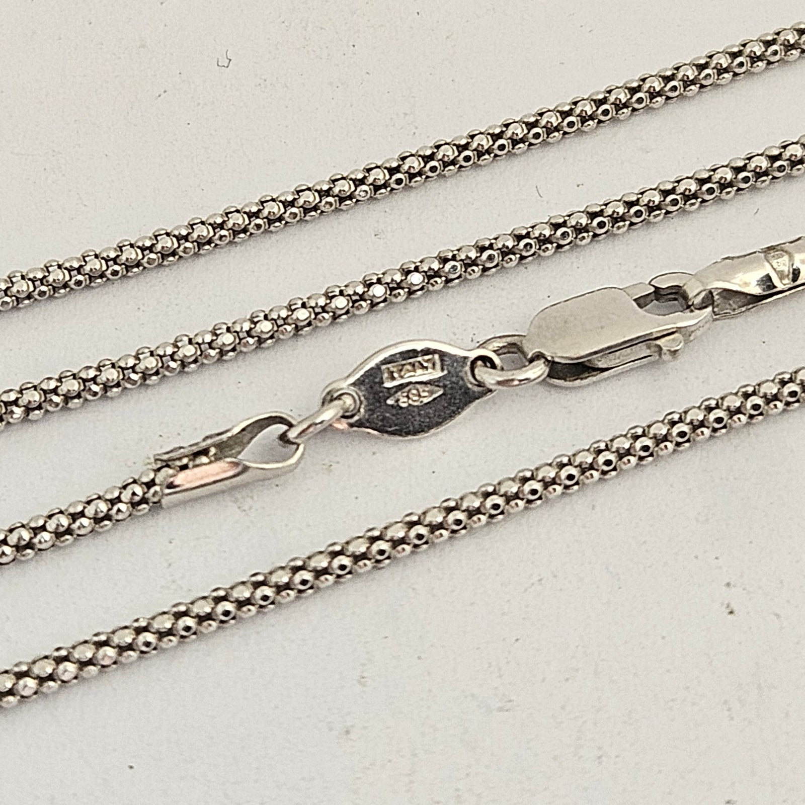 9k White Gold Chain Necklace 44.5 cm  / 17.5" Vintage c1980
