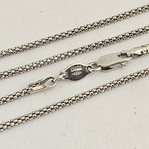 9k White Gold Chain Necklace 44.5 cm  / 17.5" Vintage c1980