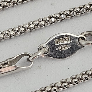 9k White Gold Chain Necklace 44.5 cm  / 17.5" Vintage c1980
