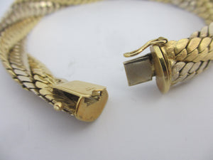 2 Colour 18k Gold Snake Skin Bracelet Vintage 1992