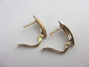 2 Colour 9k Gold Stud Earrings Vintage c1980