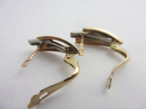 2 Colour 9k Gold Stud Earrings Vintage c1980