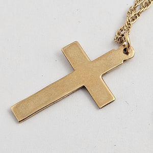 9k Gold Cross Pendant Marked 2000 Millennium Necklace Vintage