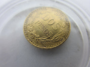 Mexican 1945 Dos 2 Pesos 21k Gold Proof Coin