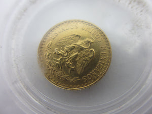 Mexican 1945 Dos 2 Pesos 21k Gold Proof Coin