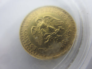 Mexican 1945 Dos 2 Pesos 21k Gold Proof Coin