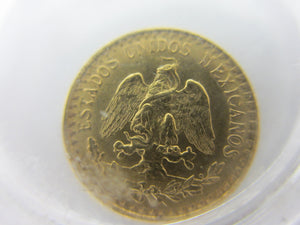 Mexican 1945 Dos 2 Pesos 21k Gold Proof Coin