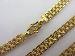 22k Gold Snake Link Chain Necklace 82.0cm / 32.2" Vintage Art Deco