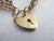 7 Bar Gate Bracelet in 9k Gold heart Padlock Clasp Vintage 1981