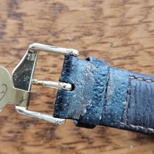 9k Gold Leather Strap Benson Wrist Watch Vintage c1950