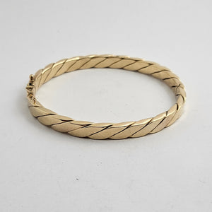 9k Gold Twist Bangle Bracelet Vintage 1987