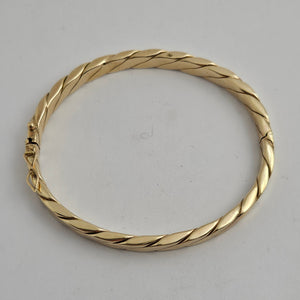 9k Gold Twist Bangle Bracelet Vintage 1987