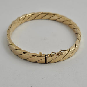9k Gold Twist Bangle Bracelet Vintage 1987