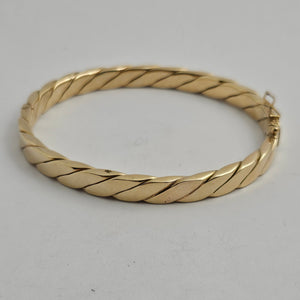 9k Gold Twist Bangle Bracelet Vintage 1987