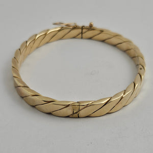 9k Gold Twist Bangle Bracelet Vintage 1987