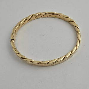 9k Gold Twist Bangle Bracelet Vintage 1987